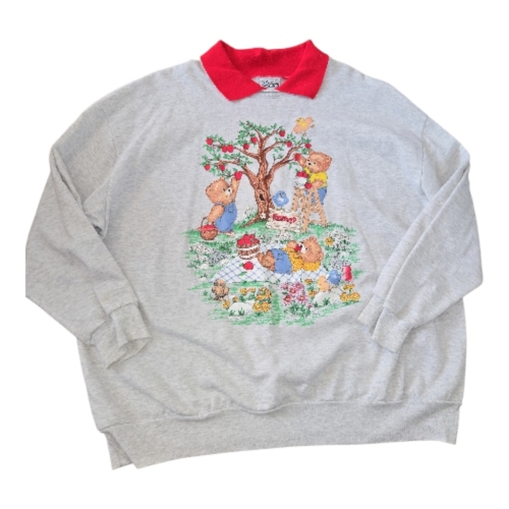 Vintage Basic Editions Gray Apple Picking Crewneck Size XXL